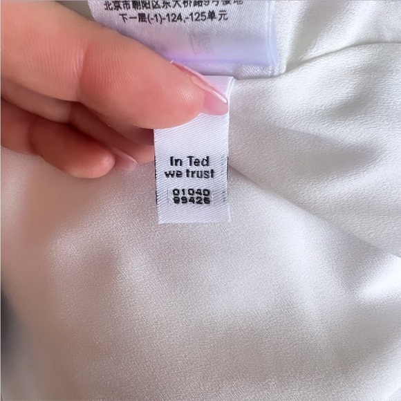 TED BAKER Nerris Jamboree Twist Detail Midi Dress White/ Multi Floral Size 1 - Picture 15 of 15